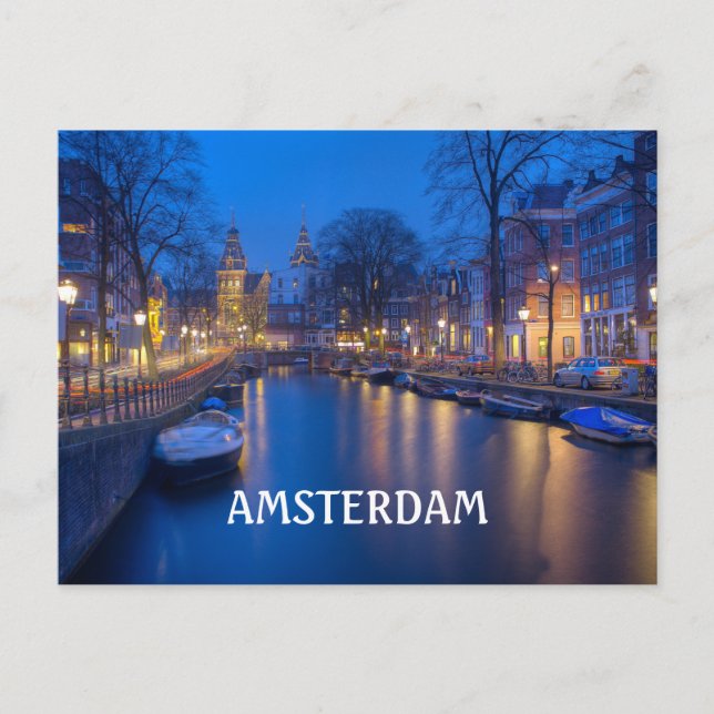 Amsterdamkanalen Vykort (Framsida)