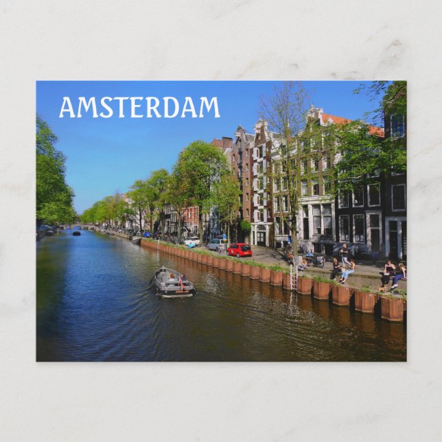 Amsterdamkanalen Vykort (Framsida)