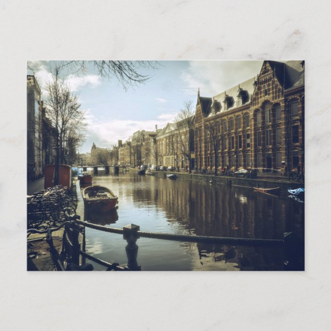 Amsterdamkanalen Vykort (Framsida)