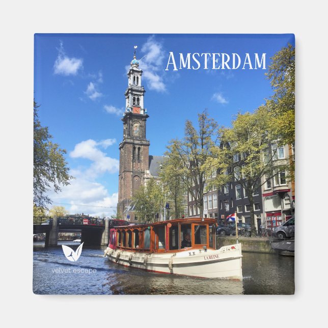 Amsterdamkanylmagnet vid Velvet Escape Magnet (Framsidan)