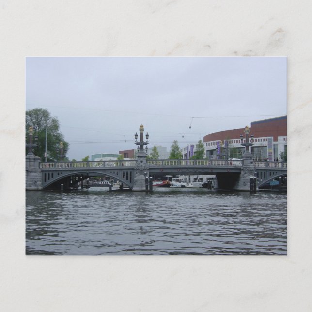 Amsterdams Bridge Photo Postcard Vykort (Framsida)
