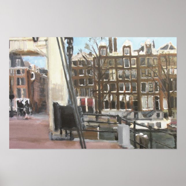 Amsterdams bron- och kanalhus, fin konst poster (Framsidan)