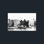 Amsterdams byggnad svartvit väggkonst canvastryck<br><div class="desc">Amsterdams byggnad svartvit silhuette-väggkonst</div>