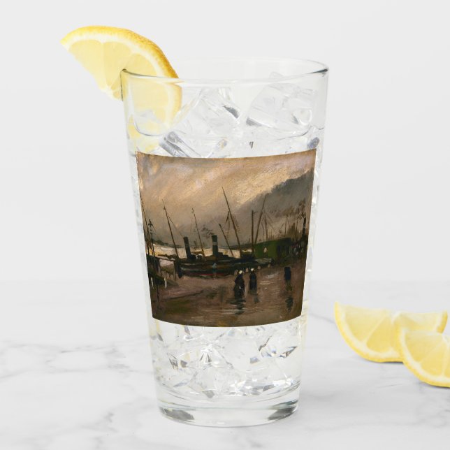 Amsterdams fiskares hamnstorm av Vincent Gogh Glaskopp (Framsida Ice)