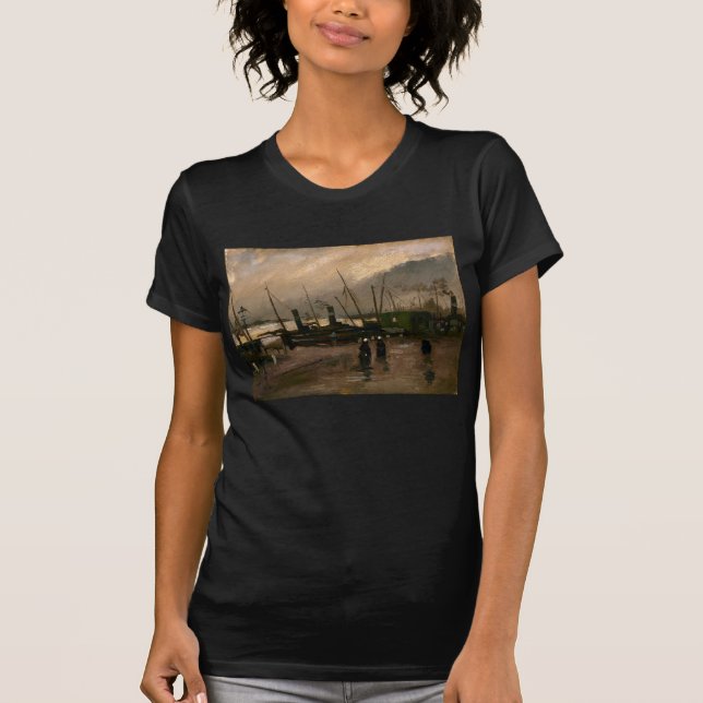 Amsterdams fiskares hamnstorm av Vincent Gogh T Shirt (Framsida)