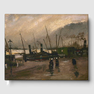 Amsterdams fiskarhamn i storm av Vincent Gogh Gästböcker