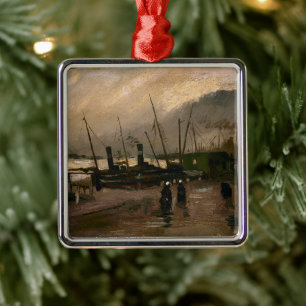 Amsterdams fiskarhamn i storm av Vincent Gogh Julgransprydnad Metall