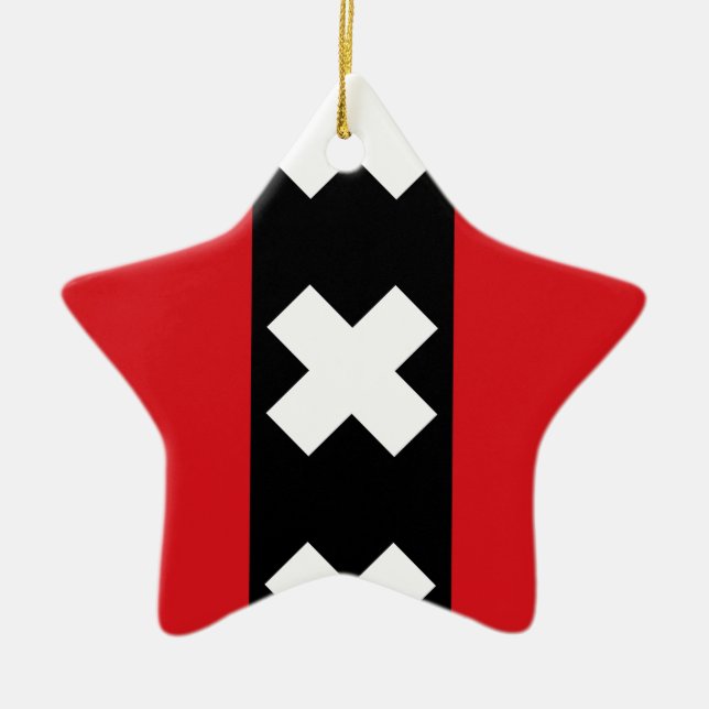 Amsterdams flagga julgransprydnad keramik (Framsidan)