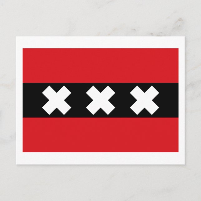 Amsterdams flagga vykort (Framsida)