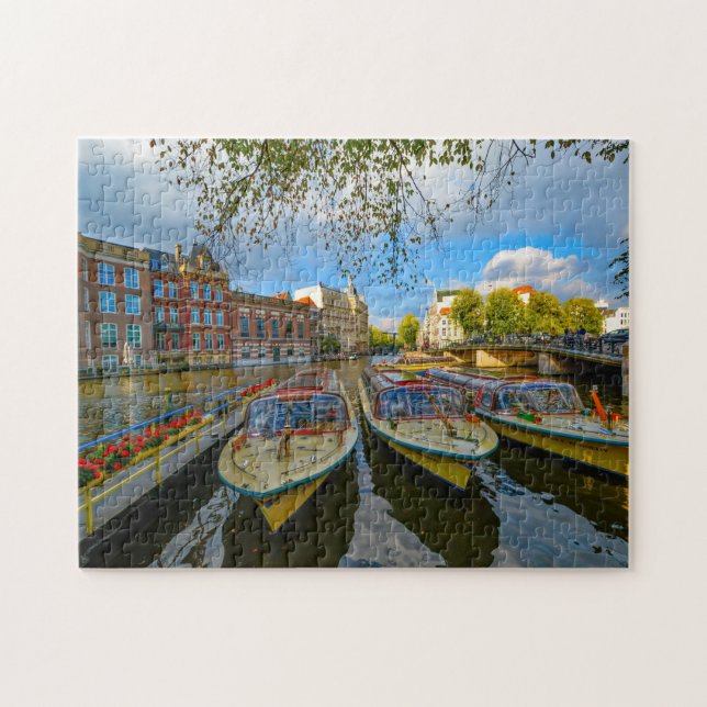 Amsterdams kanaler. pussel (Horisontell)