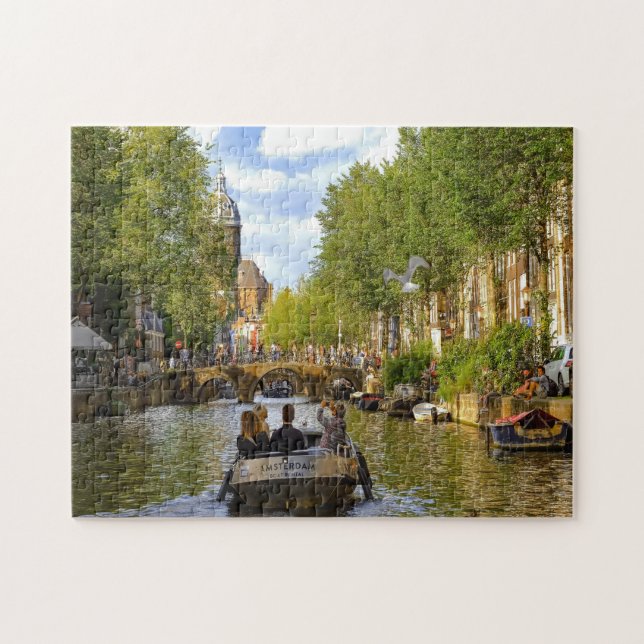 Amsterdams kanaler. pussel (Horisontell)