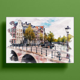 Amsterdams kanaler - vintage - färgsfärgsfärgsfärd poster