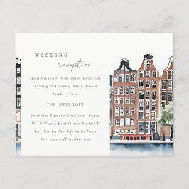 Amsterdams nederländskt kanal Landscape Wedement R Tilläggskort