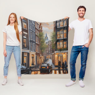 Amsterdams oljemålning fleecefilt