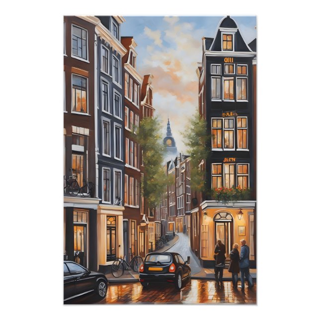 Amsterdams oljemålning fototryck (Framsidan)