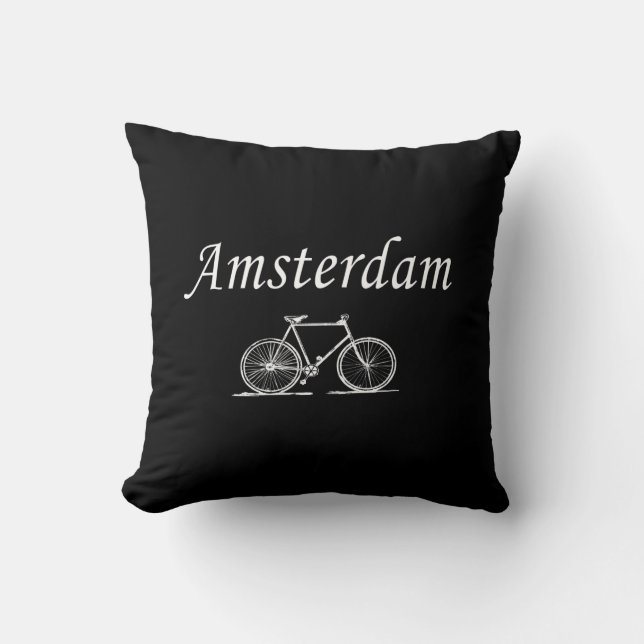 Amsterdams retrocykel kudde (Framsida)