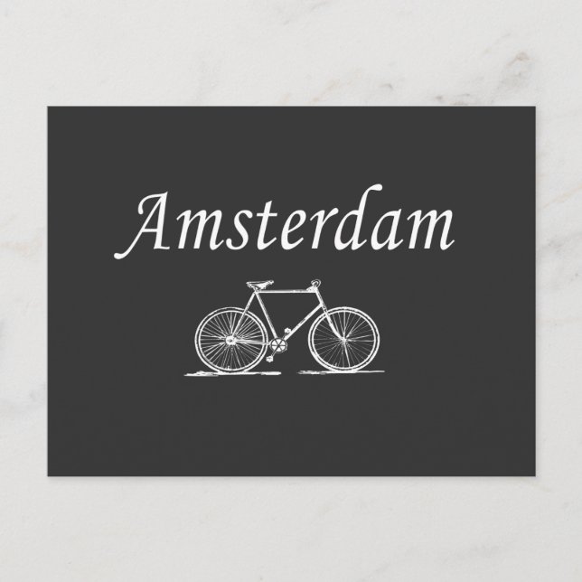 Amsterdams retrocykel vykort (Framsida)