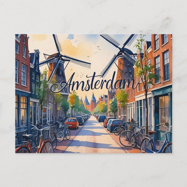Amsterdams siluett vykort (Framsida)