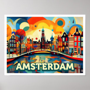 Amsterdams stad Nederländernas konstnärliga färg Poster