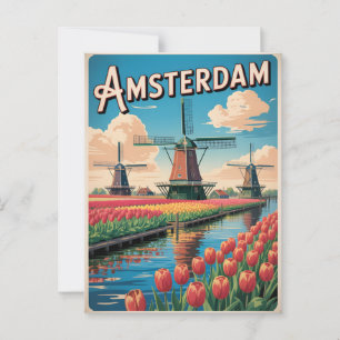 Amsterdams tulpanvintage vykort