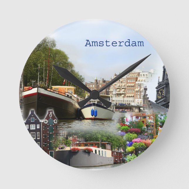 Amsterdams turistorter rund klocka (Framsida)