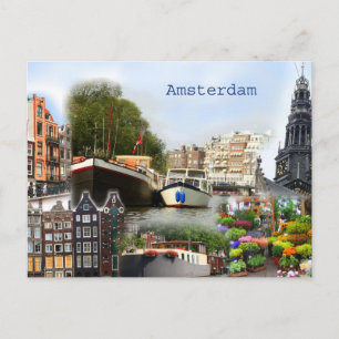 Amsterdams turistorter vykort