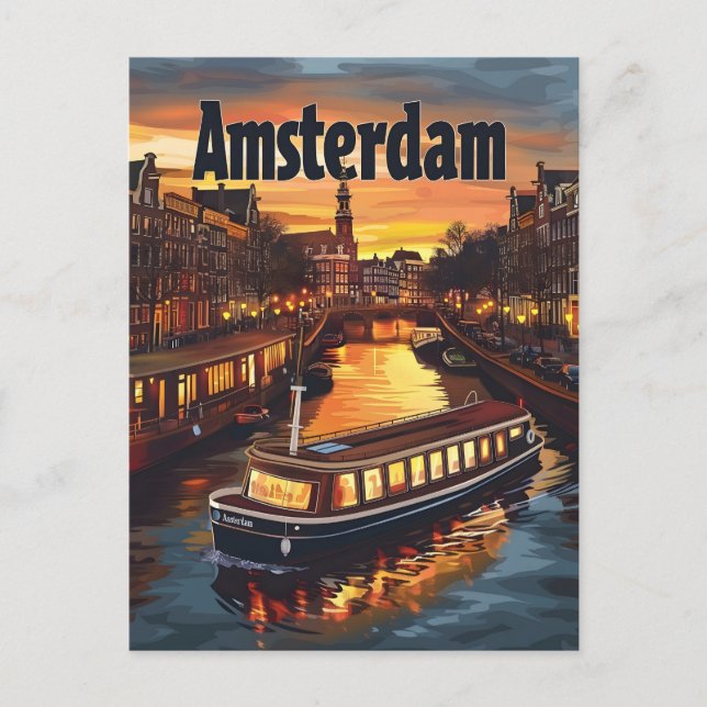 Amsterdams vintage vykort (Framsida)