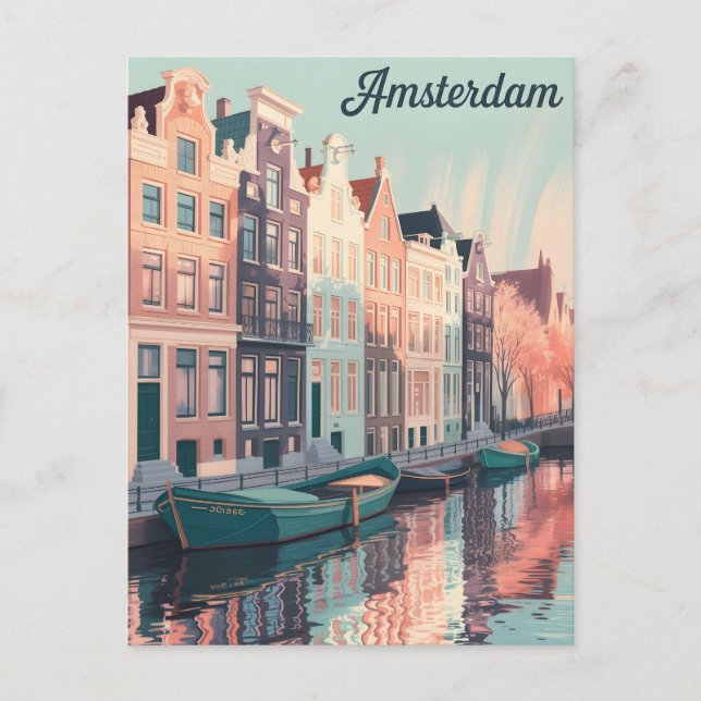 Amsterdams vintage vykort (Framsida)