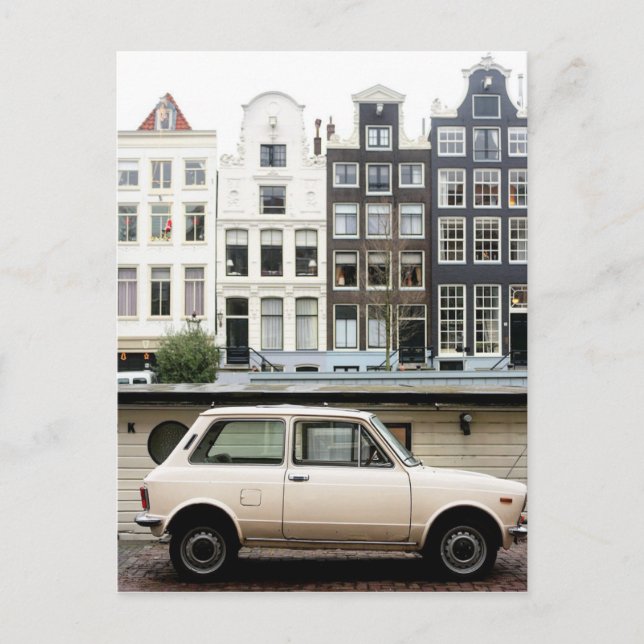 Amsterdams vinterkanal vykort (Framsida)