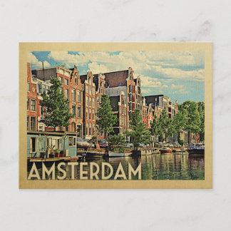 Amsterdams vykort Holland Vintage resor