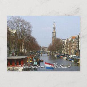 Amsterdams Westerna kyrka Holland-vykort Vykort