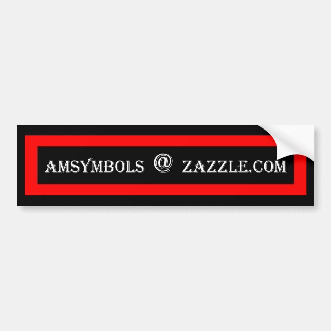 AMSYMBOLS @ ZAZZLE.COM BILDEKAL (Framsidan)