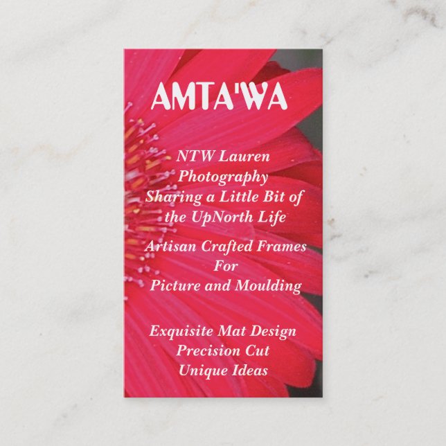 Amta'wa Visitkort (Framsida)