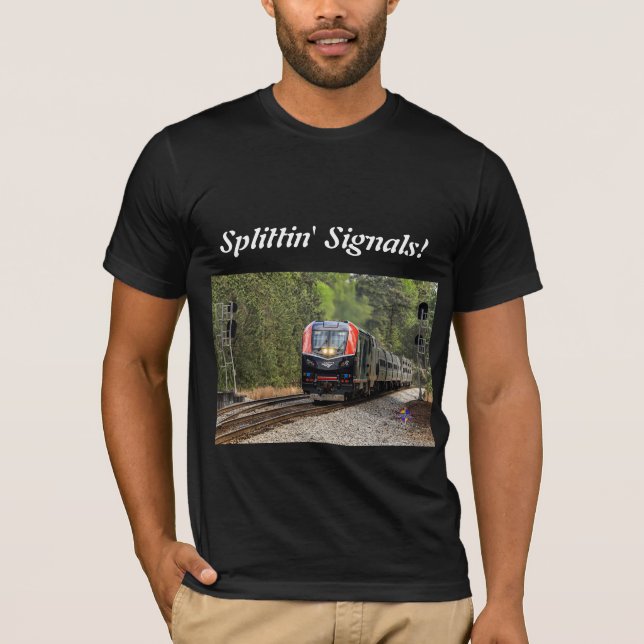Amtrak Splittar Signaler T Shirt (Framsida)