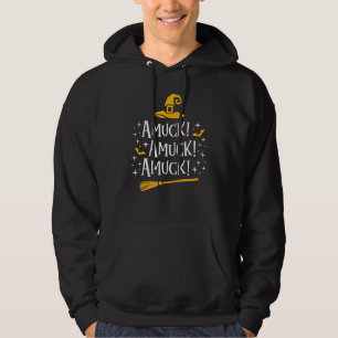 Amuck Amuck Broom Fladdermus Hat Halloween Sister Hoodie
