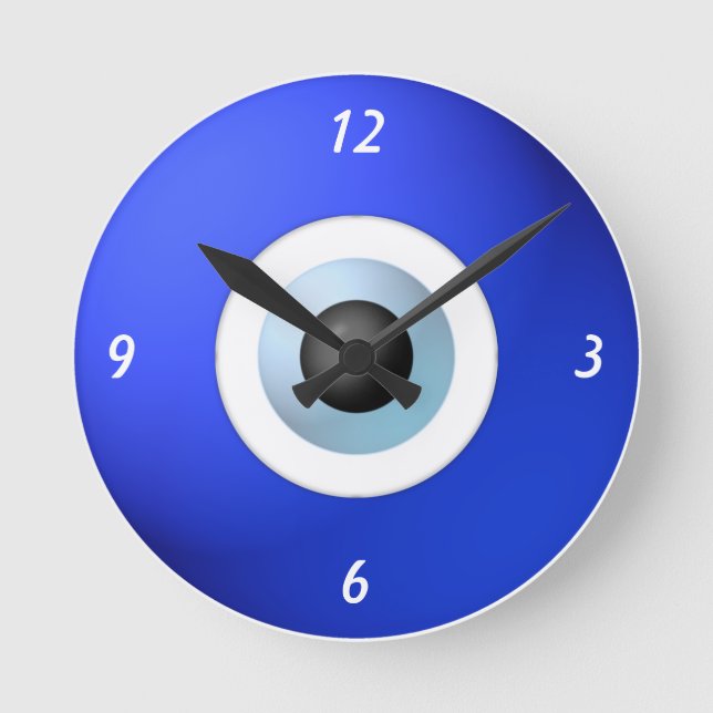 Amulett som ska avvärjas av det onda ögat rund klocka (Framsida)