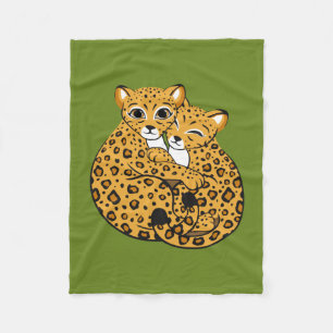 Amur Leopardungar som kelar konst Fleecefilt