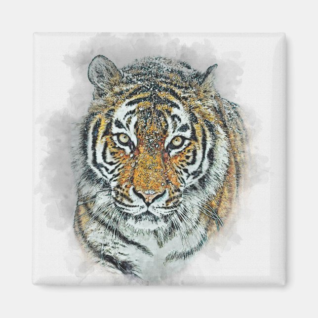 Amur Tiger Kattdjur Vild katt Siberian Magnet (Framsidan)