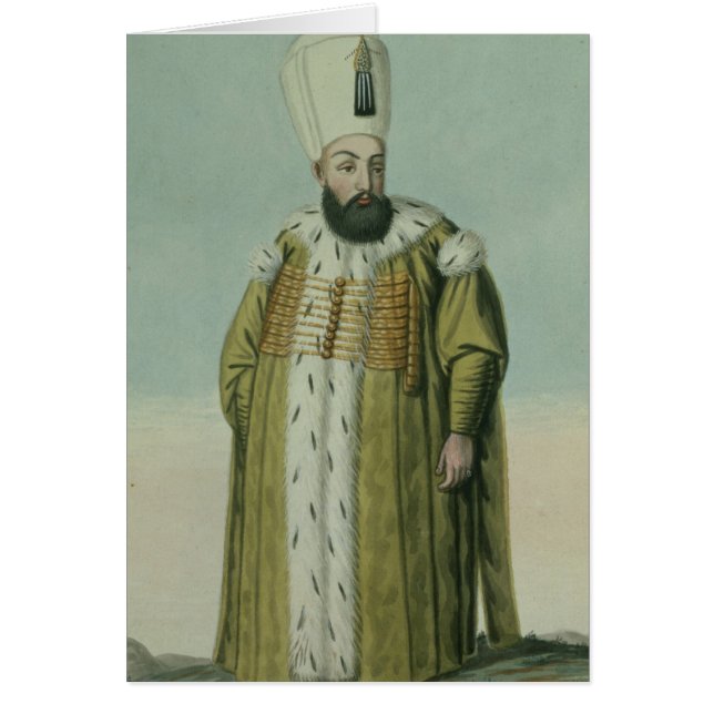 Amurath (Murad) (1546-95) Sultan III 1574-95, från Hälsningskort (Framsidan)