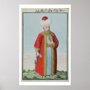 Amurath (Murad) II (1404-51) Sultan 1421-51, från Poster