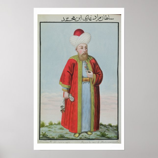 Amurath (Murad) II (1404-51) Sultan 1421-51, från Poster (Framsidan)