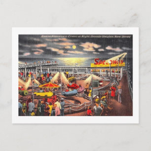 Amusement, havshöjder, New jersey Vintage Vykort