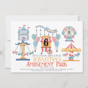 Amusement Park Barn Birthday Inbjudningar