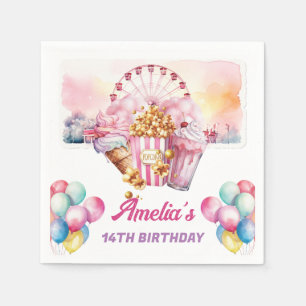 Amusement Park Birthday Personlig Pappersservett