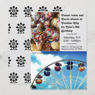 Amusement park Ferris Wheel Birthday-inbjudan Inbjudningar