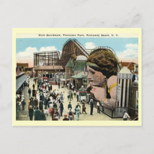 Amusement Park, Roackway Beach, New York Vintage Vykort