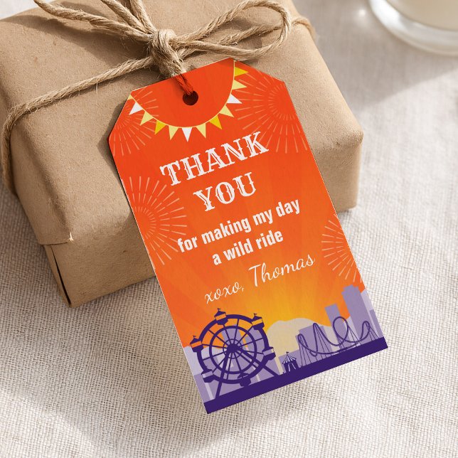 Amusement Park Tack för Märkrn Presentetikett (Skapare uppladdad)