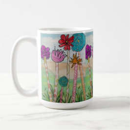 Amusing Flowers and Stems Kaffemugg