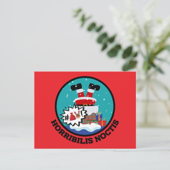 Amusing Jultomten tårs Horribilis Noctis Helg Vykort (Stående Fram)