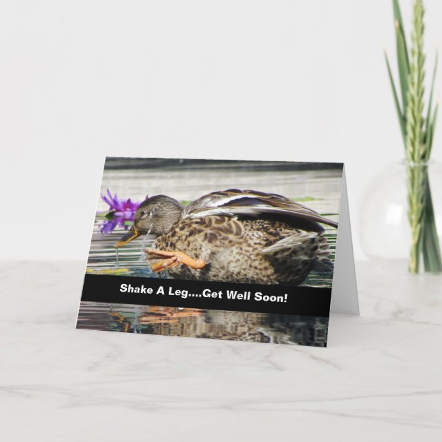 Amusing Mallard Get well Card Kort (Framsida)